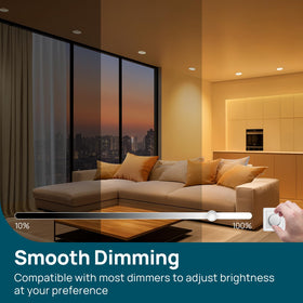 110-degree beam spreads light broadly and evenly.