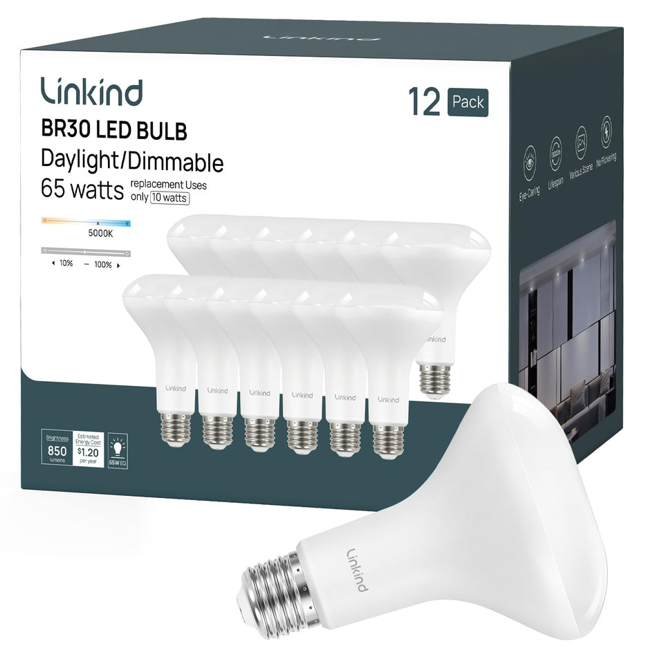 Linkind BR30 LED flood bulb dimmable for versatile room lighting