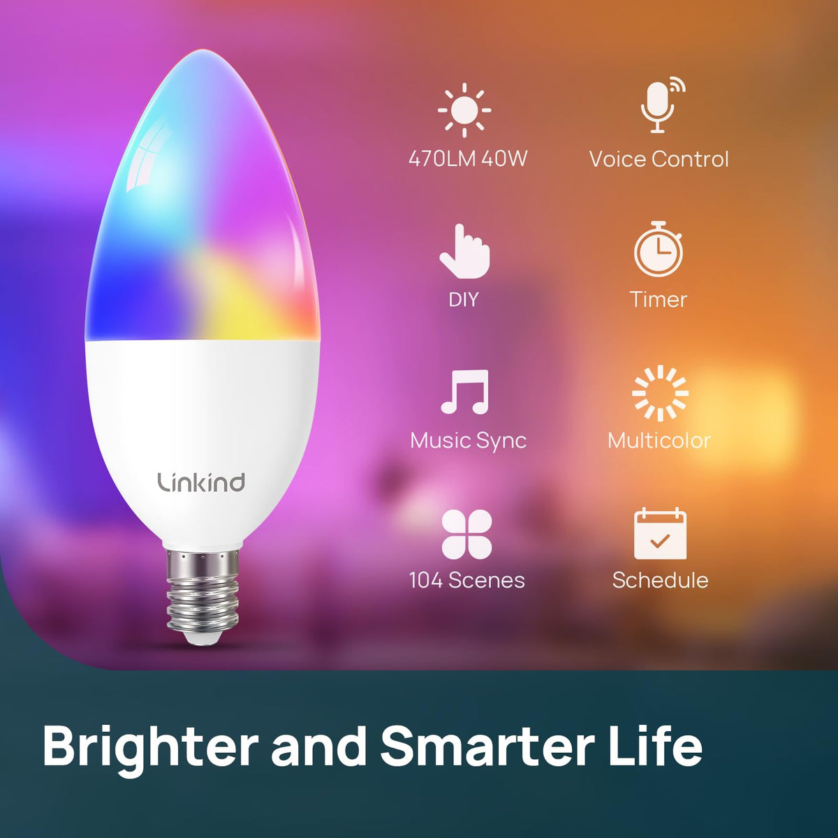 Linkind color spectrum 16 million colors enables mood setting for events.
