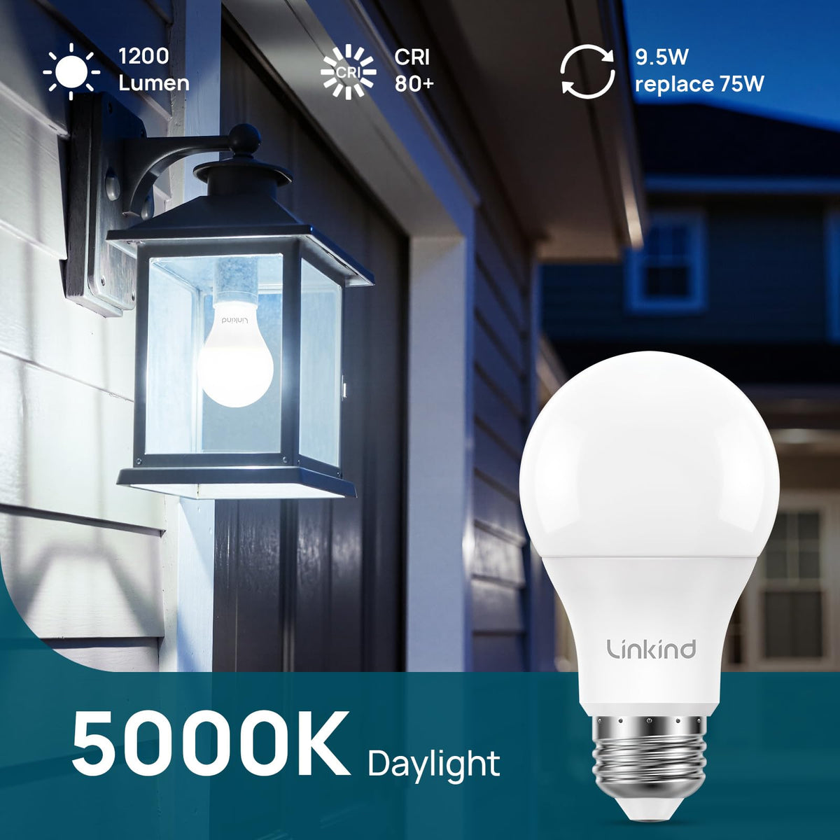 Linkind E26 base bulb easy installation in standard sockets