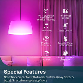 14W LED delivers 100W-equivalent brightness with energy savings.