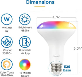 Linkind Matter BR30 uses 2.4 GHz Wi‑Fi for quick setup.