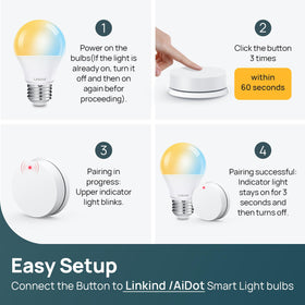 Linkind Matter bulb installed in a living room corner setup