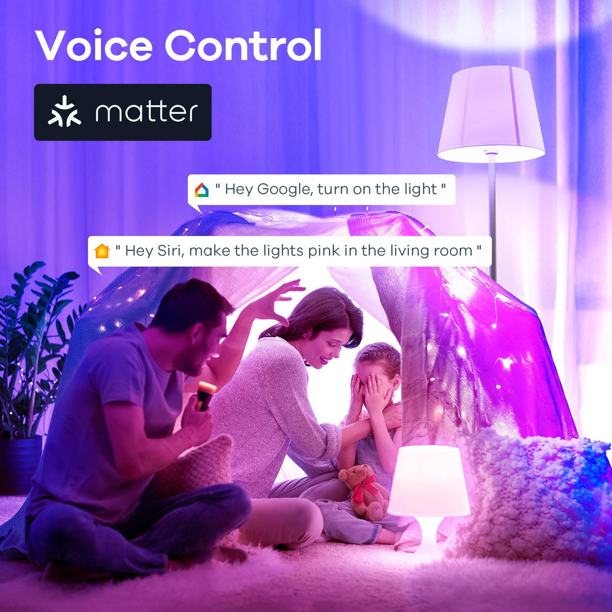 Voice control with Linkind Matter smart light bulbs via major assistants