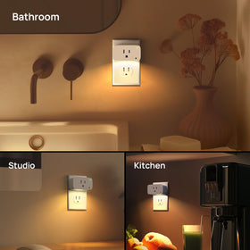 Compact design of Linkind Matter smart plug fits tight spaces.
