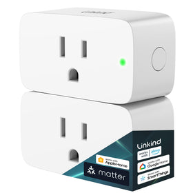 Linkind Matter Smart Plug front view, compact design for bedside use