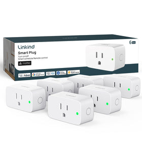Linkind Matter Smart Plug front view; compact design saves space and blends with decor