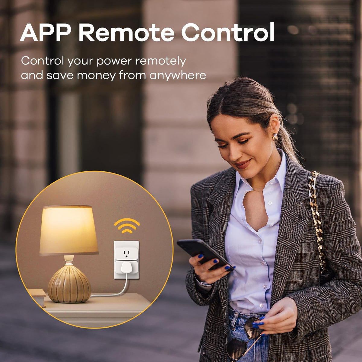Voice control scene featuring Linkind Matter Smart Plug and a smart speaker