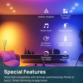 Linkind Matter BR30 in a recessed lighting setup with accessible control