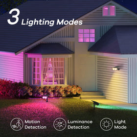 Linkind SL5 solar path light guiding guests along a garden path
