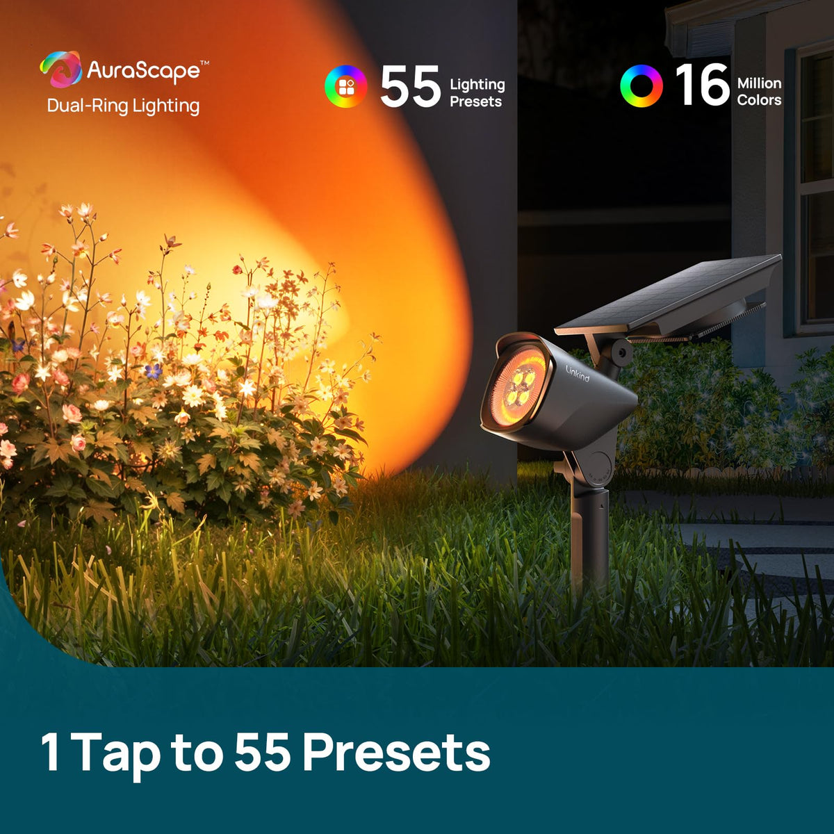 Linkind SL6C outer flood beam for wide yard illumination.