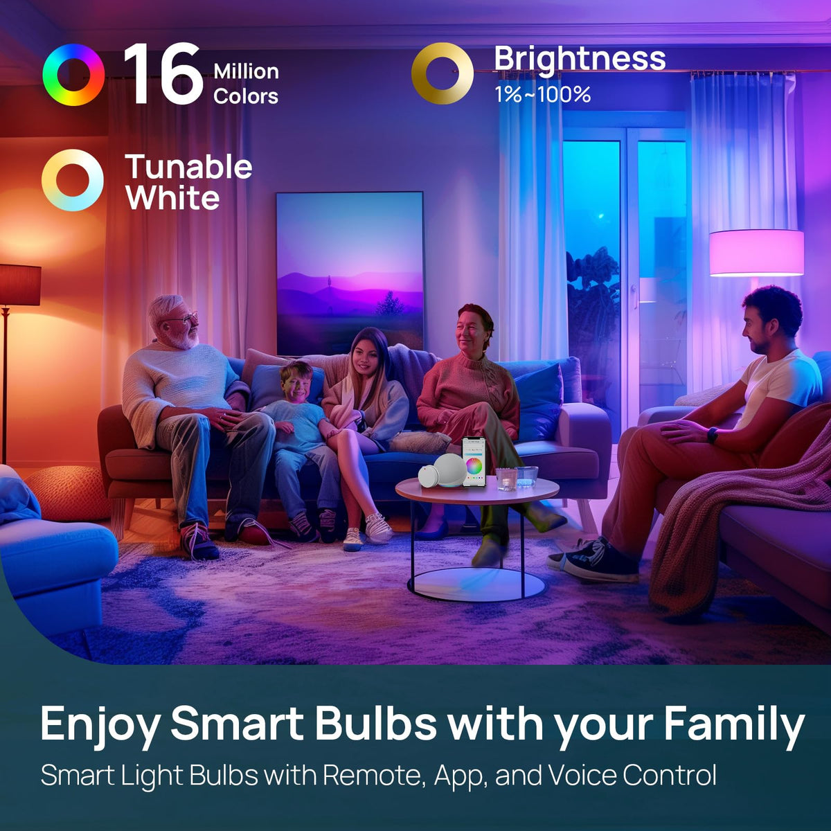Linkind smart bulbs respond to Alexa and Google Assistant for hands-free lighting.