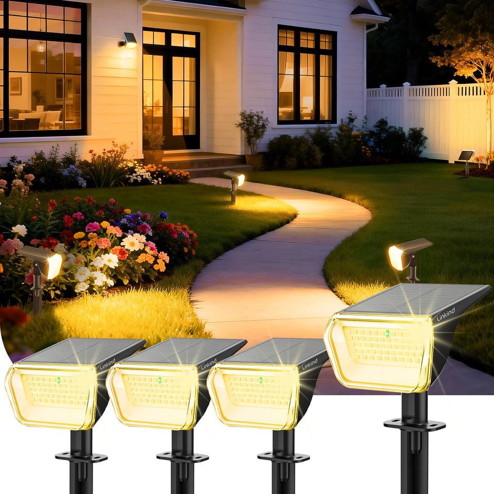 Linkind solar spot lights outdoor IP67 illuminate pathways with weather-ready performance.