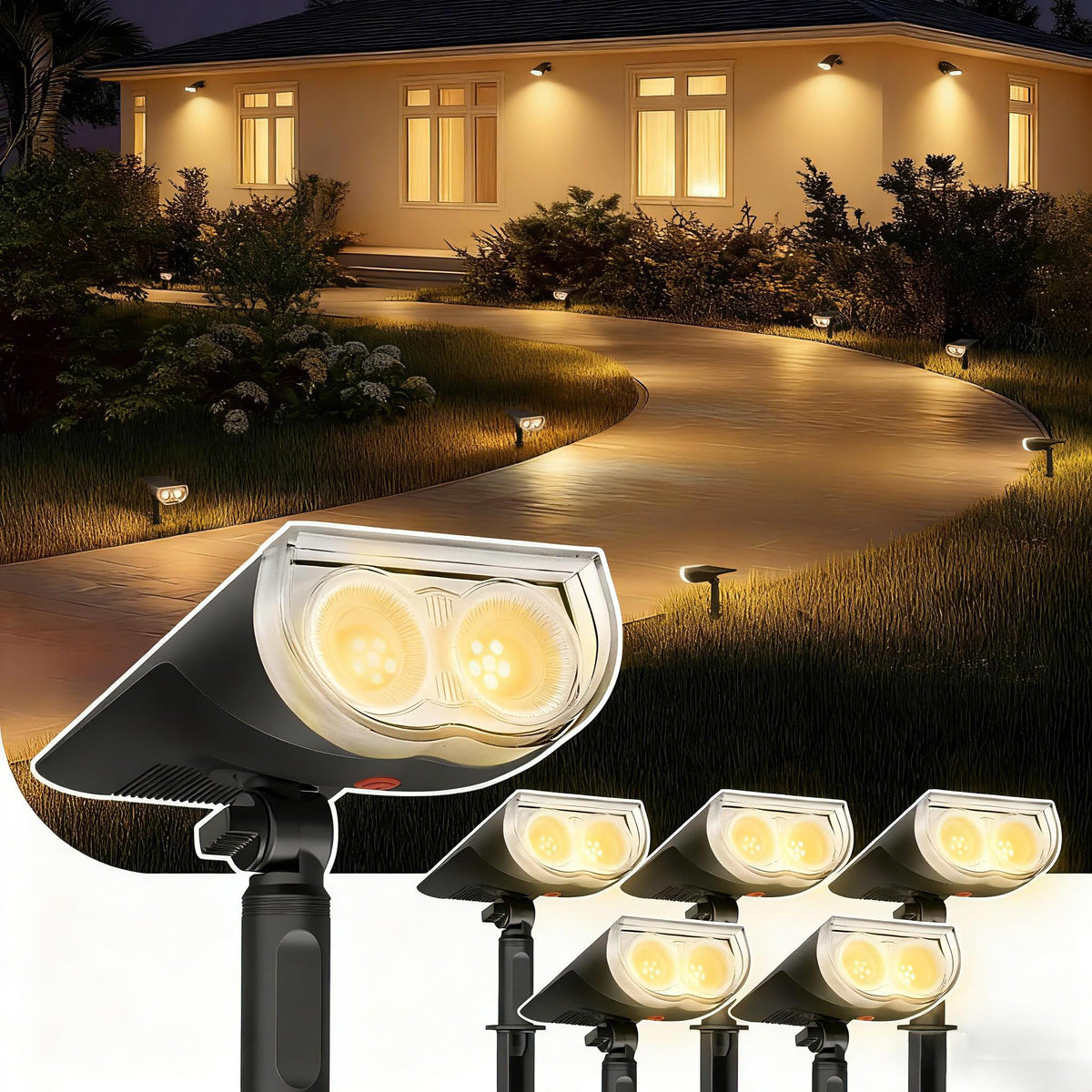 Linkind StarRayS solar light tree spotlight for dramatic garden illumination.