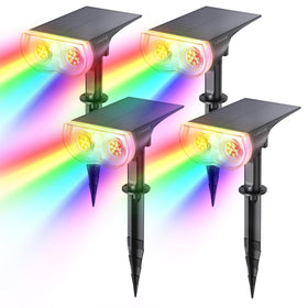 Linkind StarRay RGB solar spotlights pack illuminates gardens with vibrant color