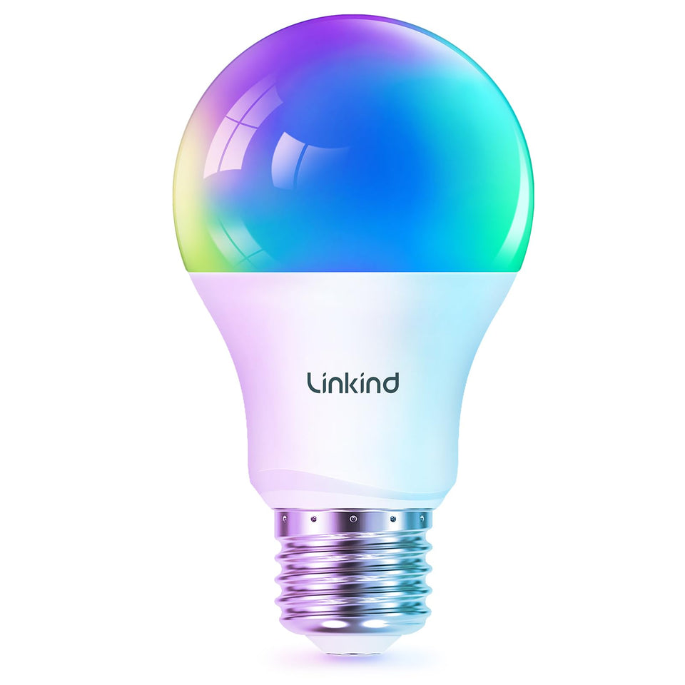 Linkind WiFi smart bulb color changing in living room for vibrant ambience