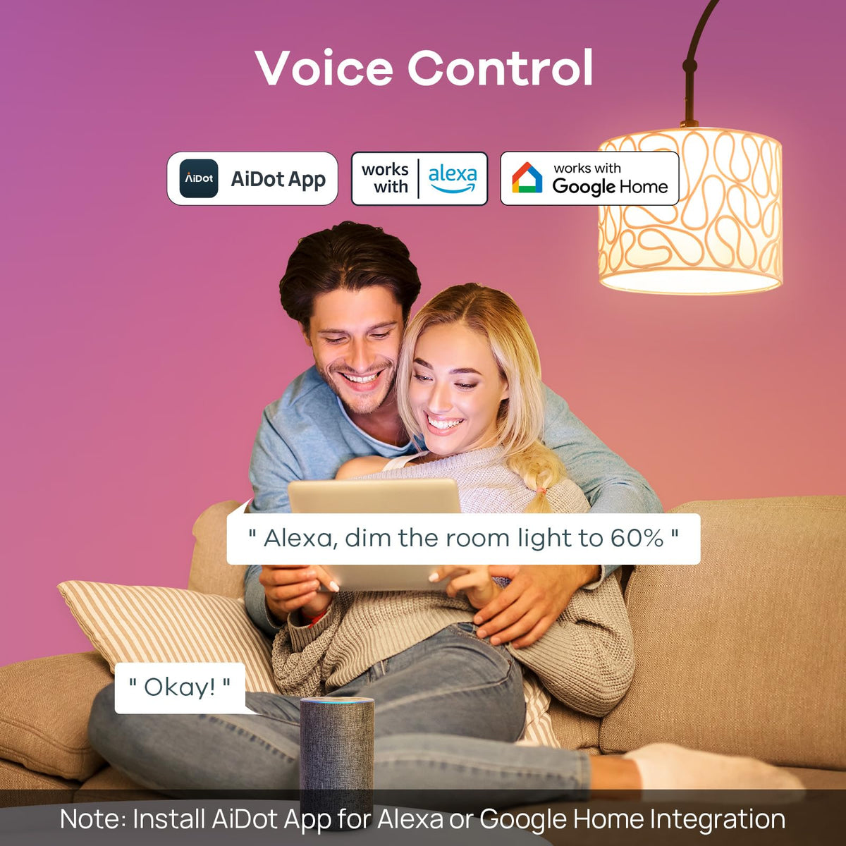 Linkind bulb transitioning from warm to cool white for daily tasks
