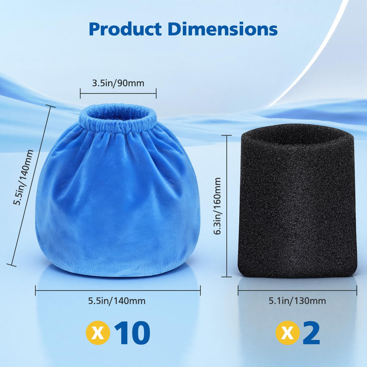 LINNIW VRC2 cloth filter durability shown by reinforced seams.
