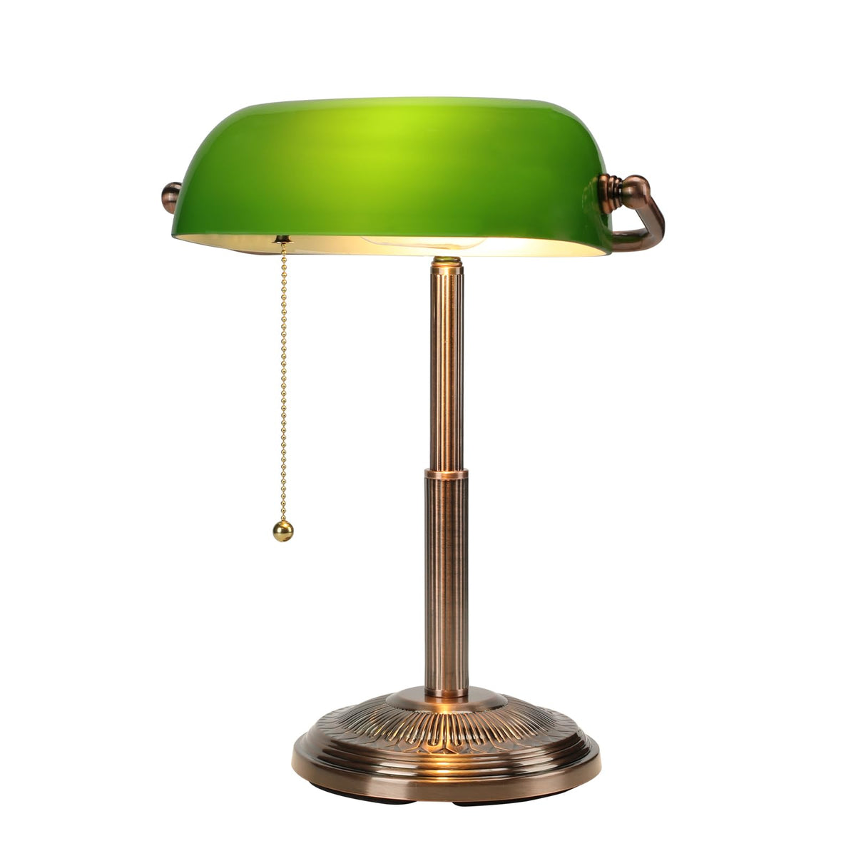 LINNMON Bankers Desk Lamp green retro body enhances task lighting with vintage charm