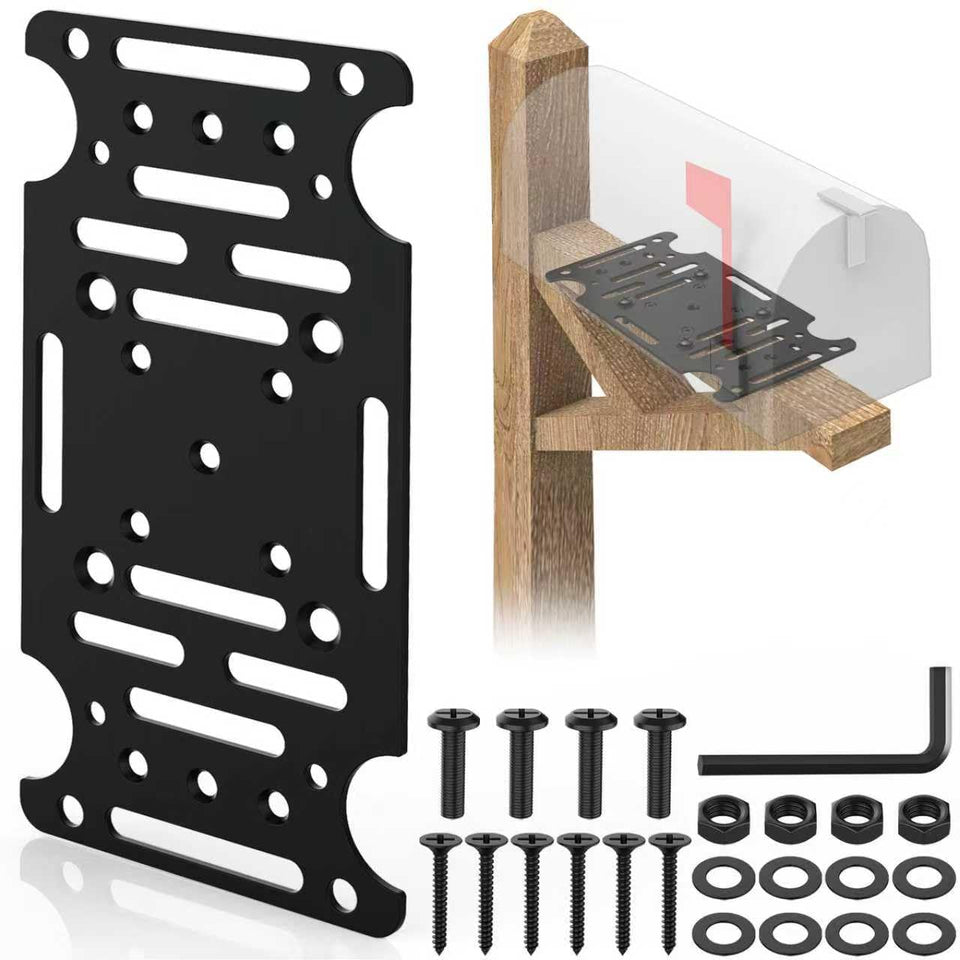 Linone mailbox mounting plate demonstrates heavy-duty steel for secure post mounting.