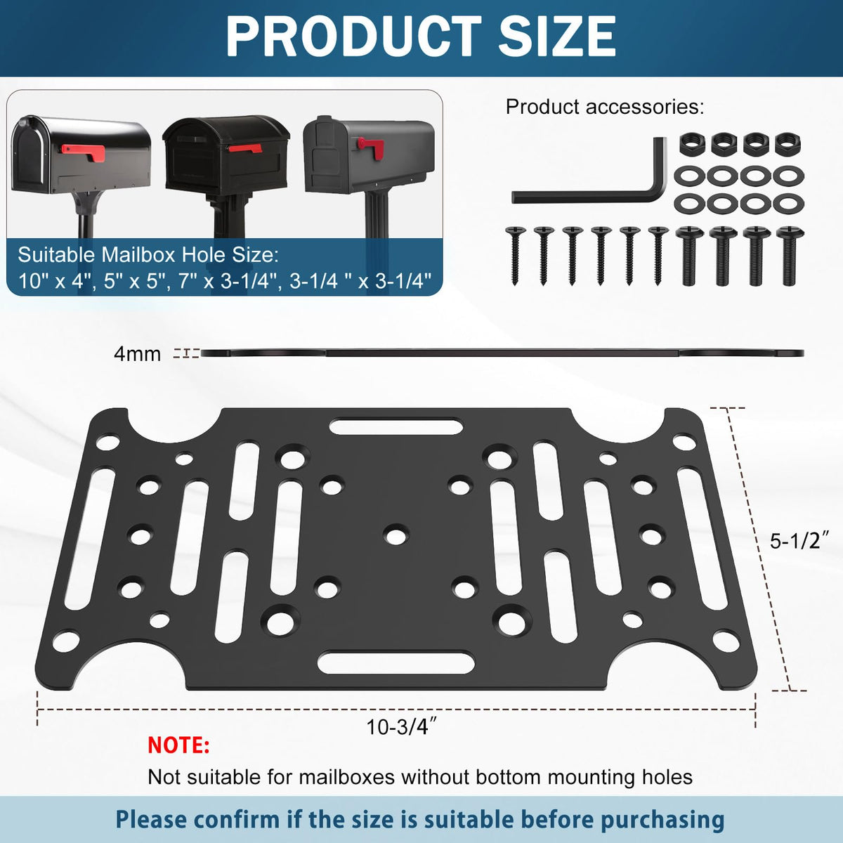 Linone post-mount bracket compatible with diverse mailbox models for flexible installation.