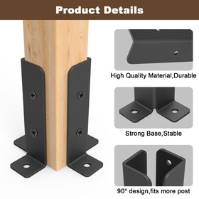Linone powder-coated steel post bracket resists rust for long-lasting outdoor use.