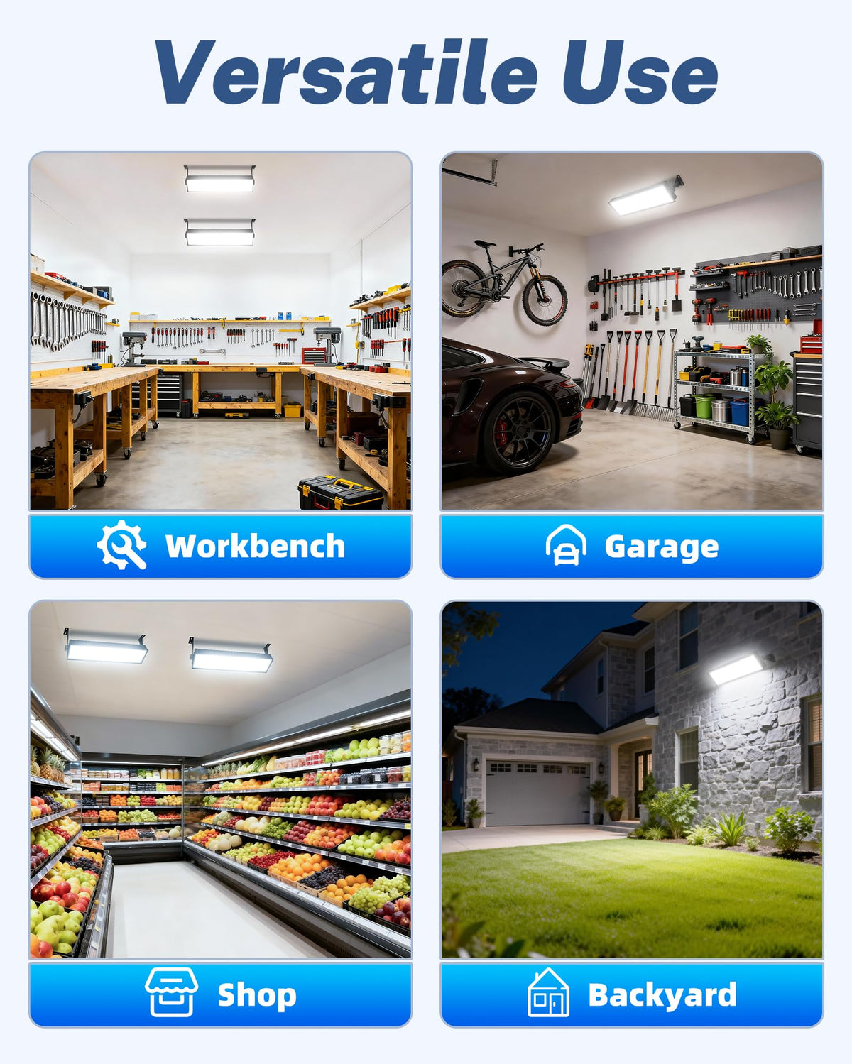 Linstaine 100W LED Shop Light with adjustable bracket