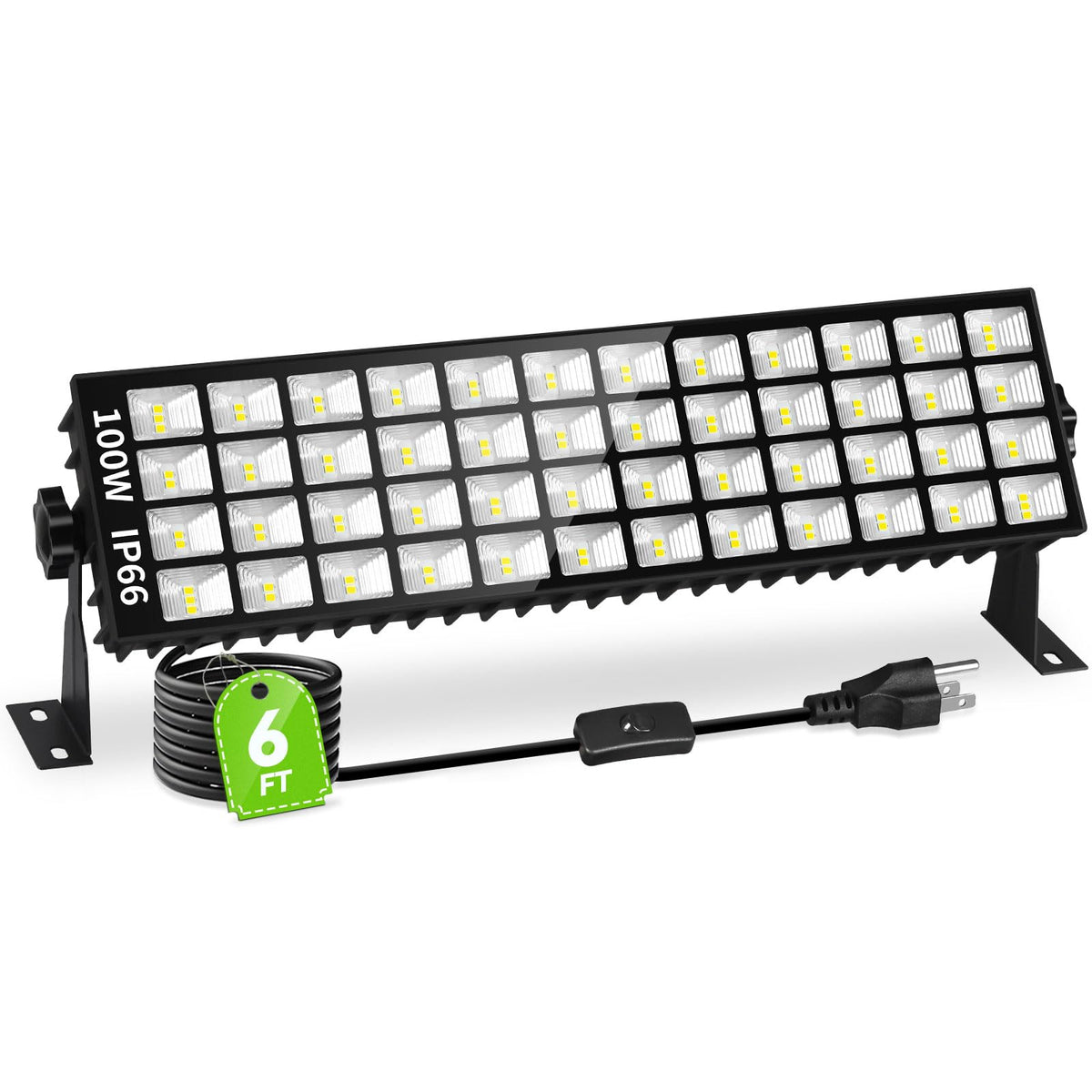Linstaine 100W LED Shop Light front view showing bright garage illumination