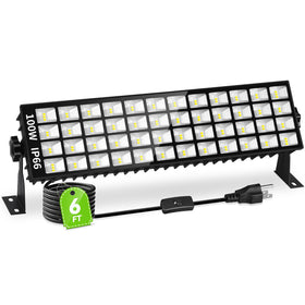 Linstaine 100W LED Shop Light front view showing bright garage illumination