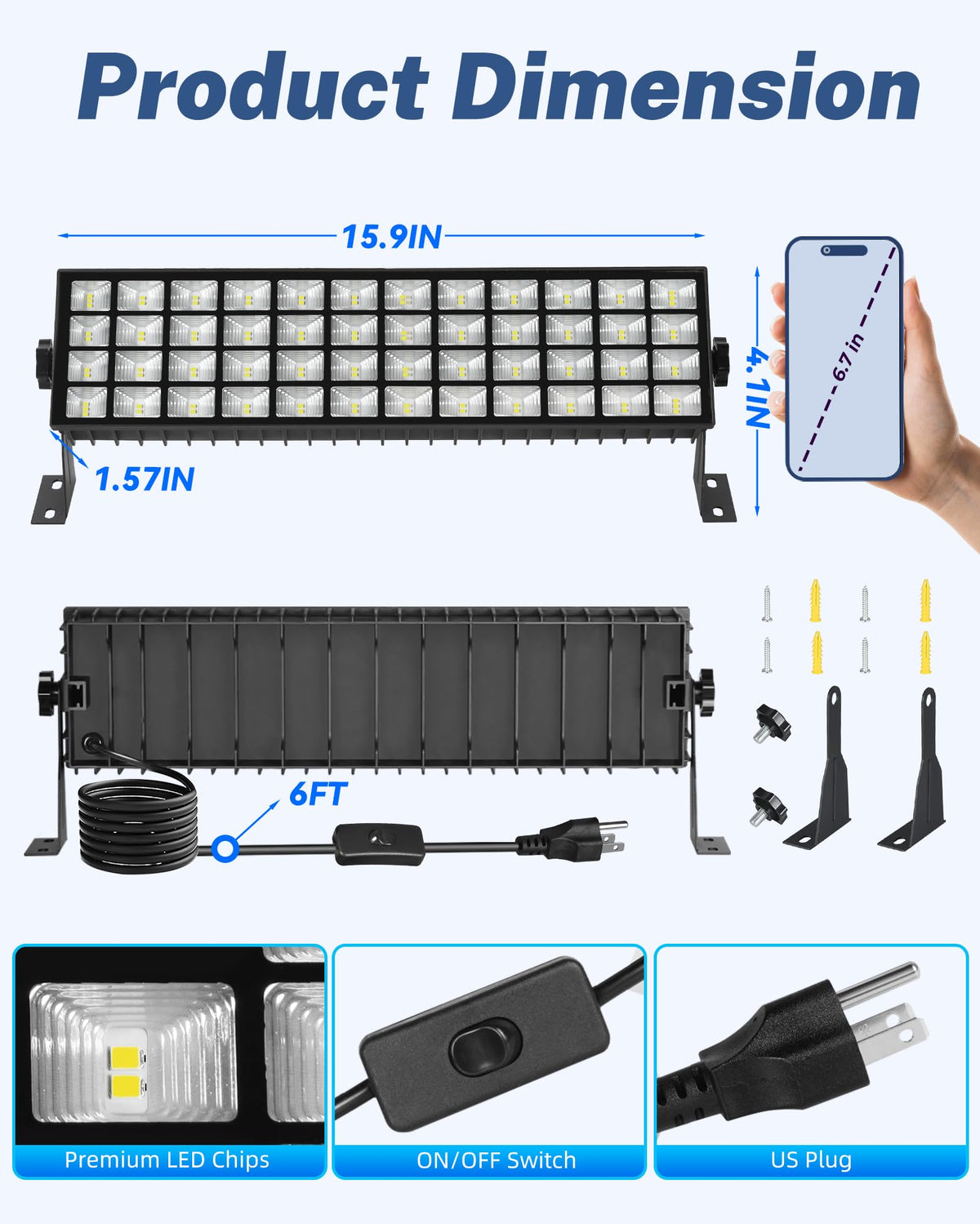 Linstaine 100W LED Shop Light with a 6 ft cord