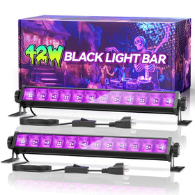 Linstaine 2-pack 42W blacklight bar front view powers vibrant fluorescents for decor