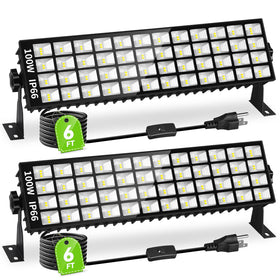 Linstaine 2-pack LED shop lights 100W provide bright, energy-efficient garage lighting.