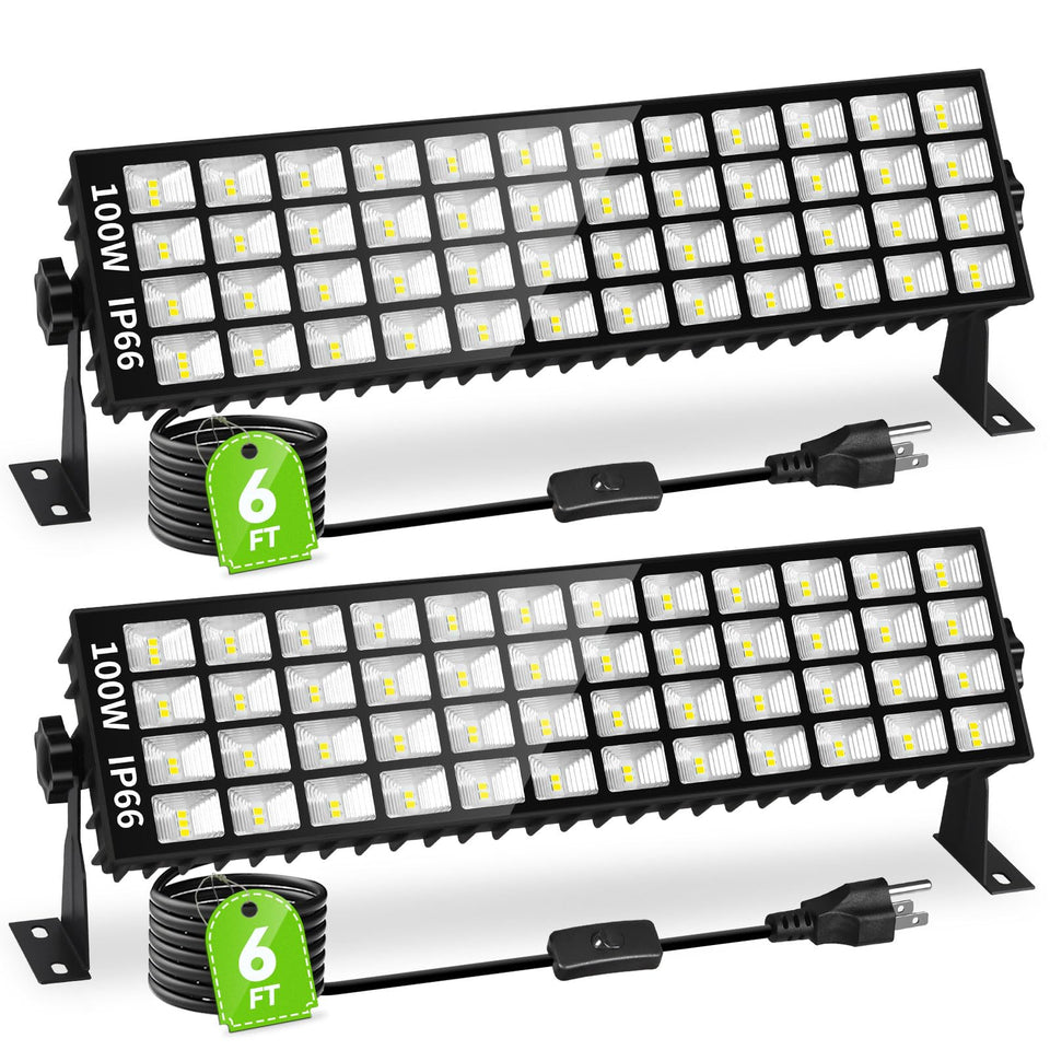Linstaine 2-pack LED shop lights 100W provide bright, energy-efficient garage lighting.
