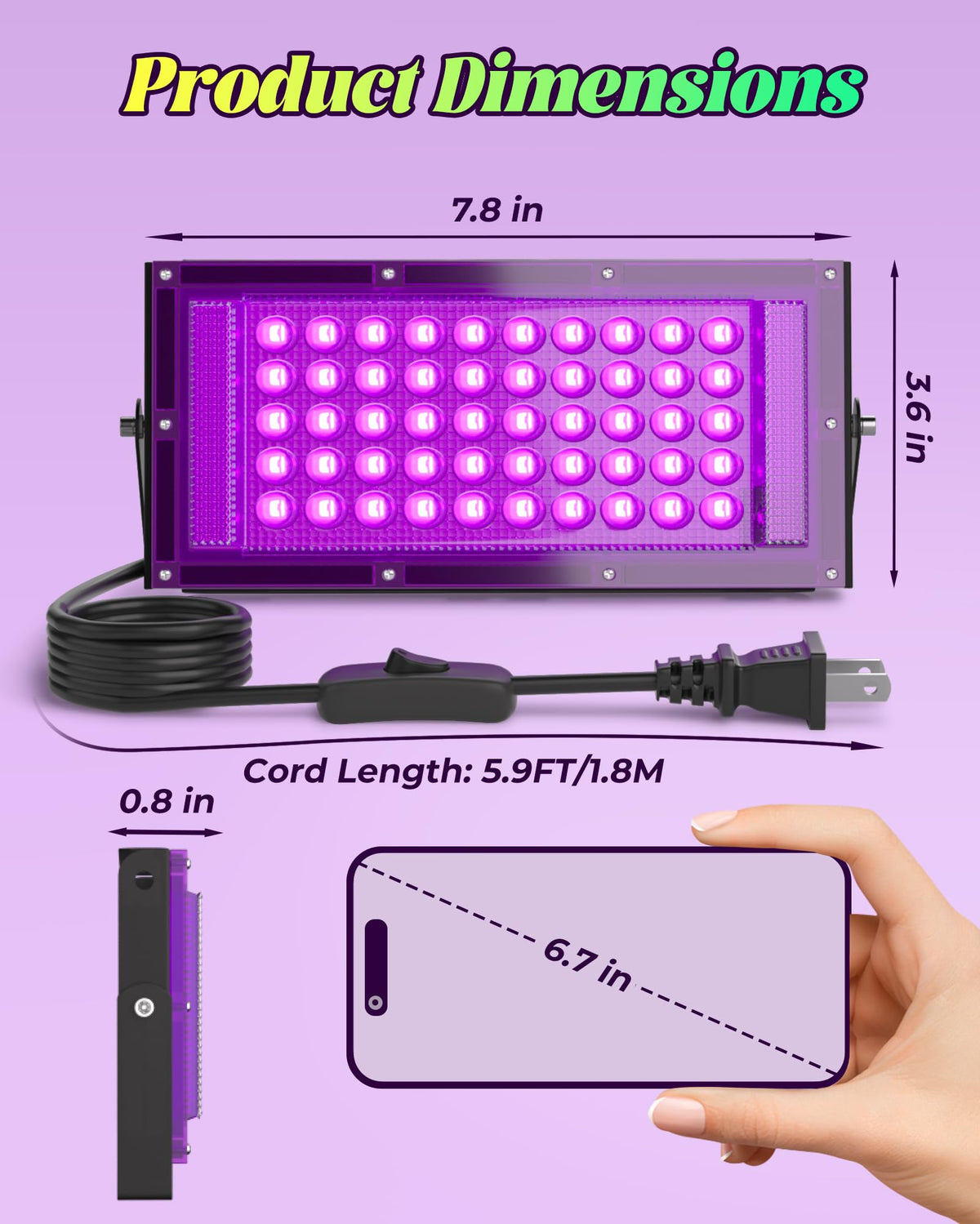 Linstaine 360-degree adjustable bracket enables precise light angle.