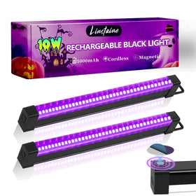Linstaine black light bar front view for portable glow parties.