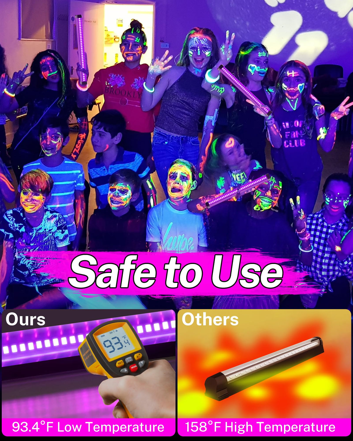 Linstaine black light bar with three modes offers flexible glow.