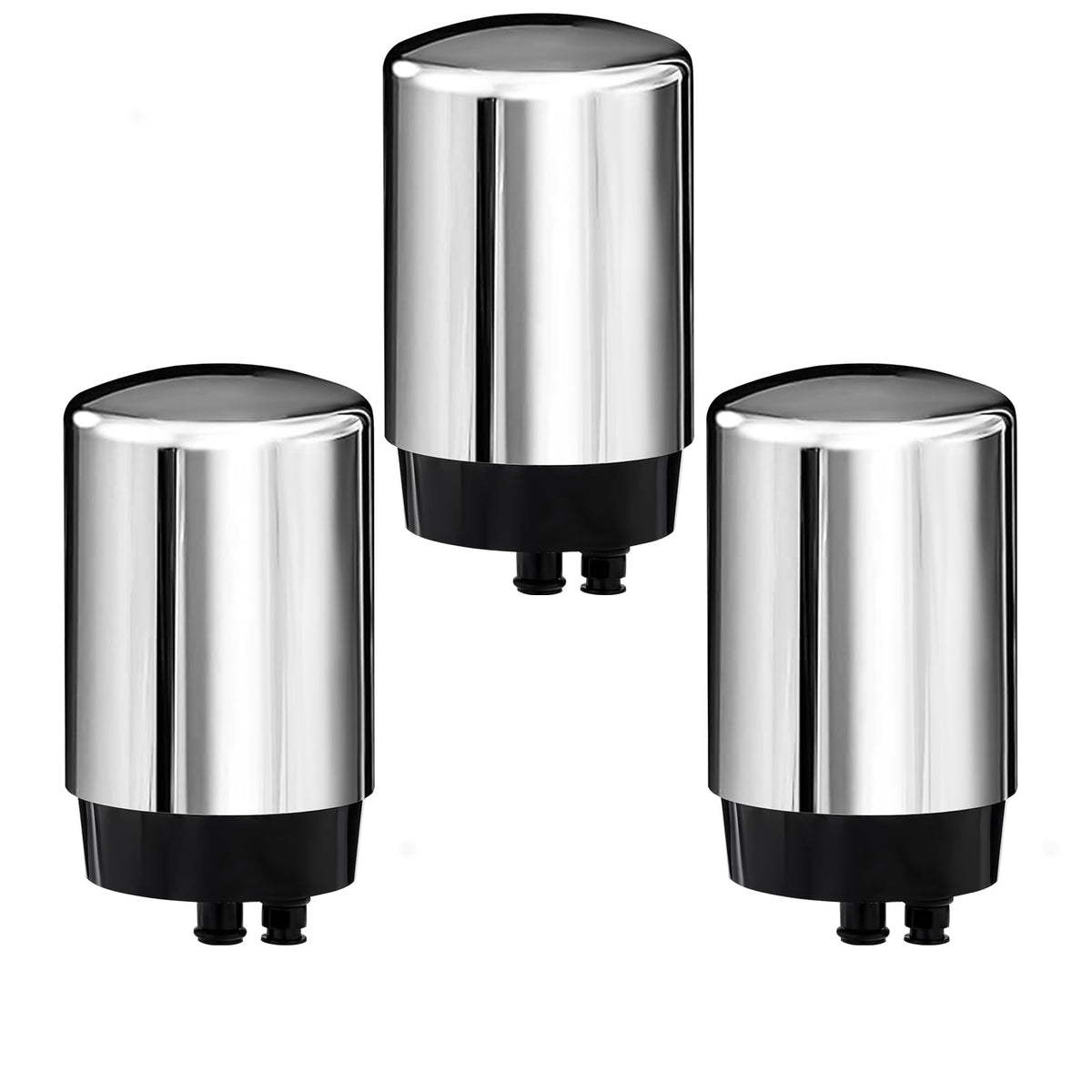 Linsuely FR-200/FF-100 3-pack front view; improves taste and clarity for tap water.