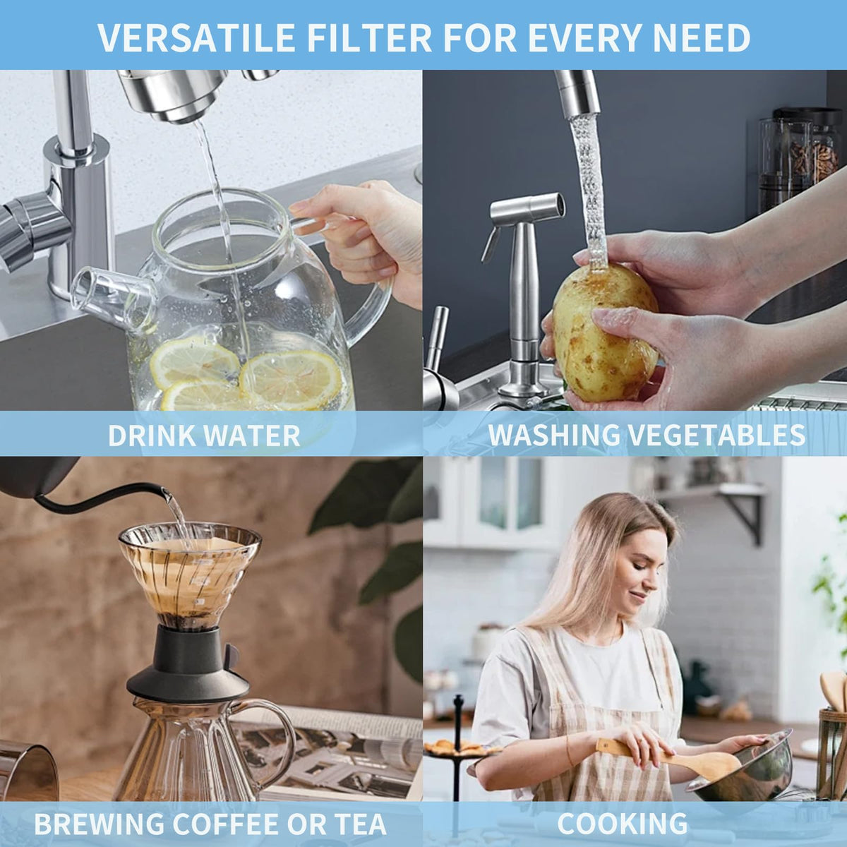 Linsuely filter flushed under tap for 5 minutes before use.