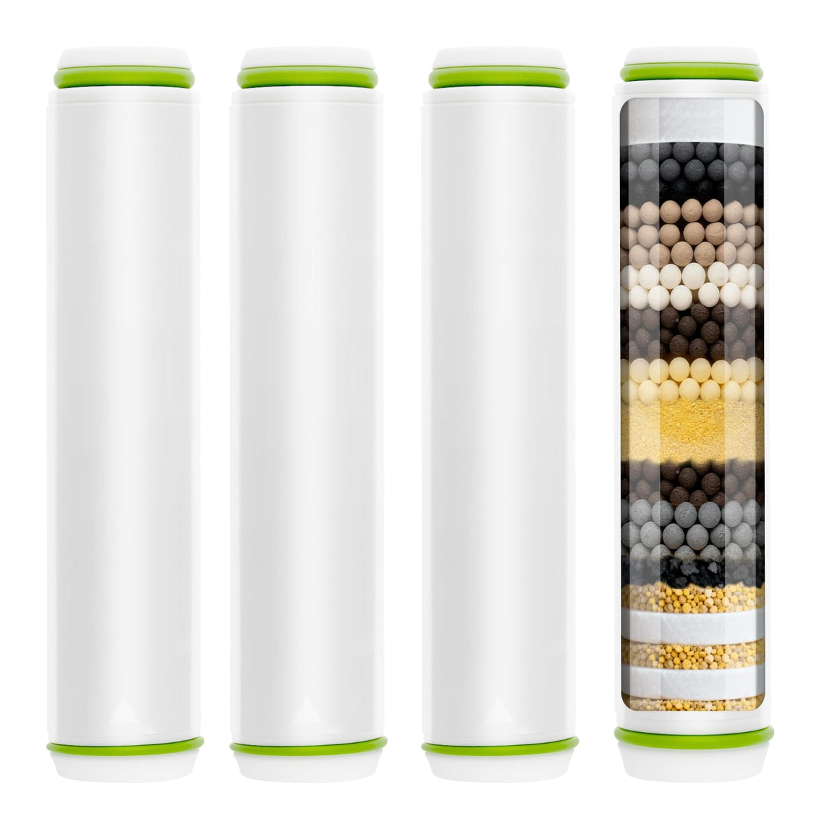 Linsuely 4-pack replacement filters for PWERAN shower head reduce chlorine for a refreshed rinse