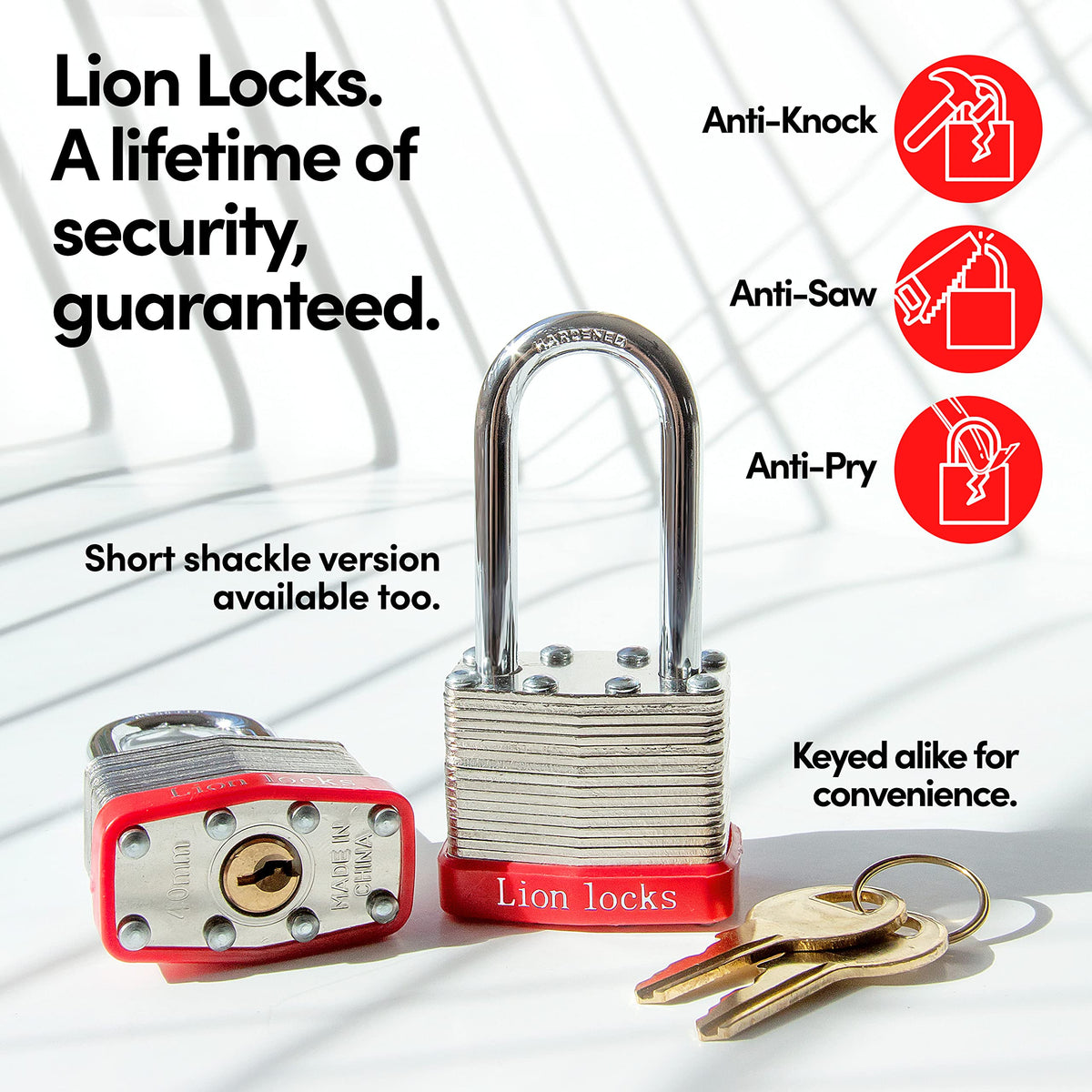 Lion Locks single-key convenience reduces bulky keyrings.