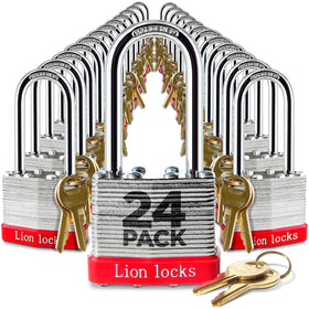 Lion Locks keyed-alike padlock with 2-inch shackle for easy key management.