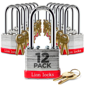 Lion Locks keyed-alike padlocks with 2-inch shackle for simpler key management.