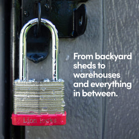 Lion Locks outdoor-use padlock suited for sheds, gates, and cables.