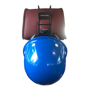 Lionshop hard hat rack back mount for vehicle use keeps helmets within reach.