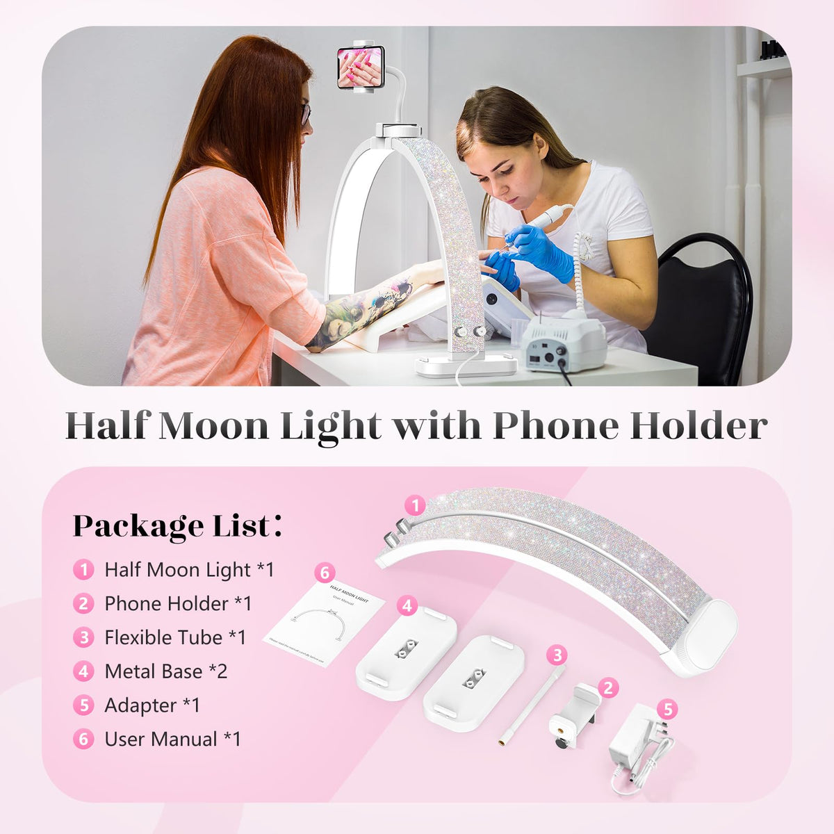 LIONVISON compact nail light suitable for desktop and studio use