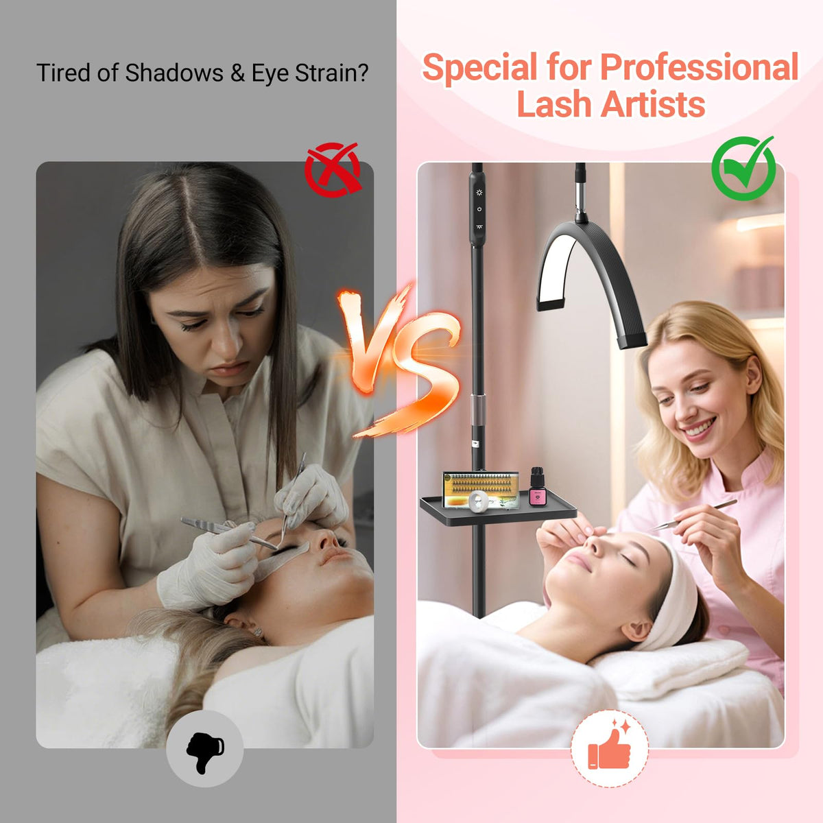 LIONVISON Half Moon Lash Light control panel close-up with adjustable brightness