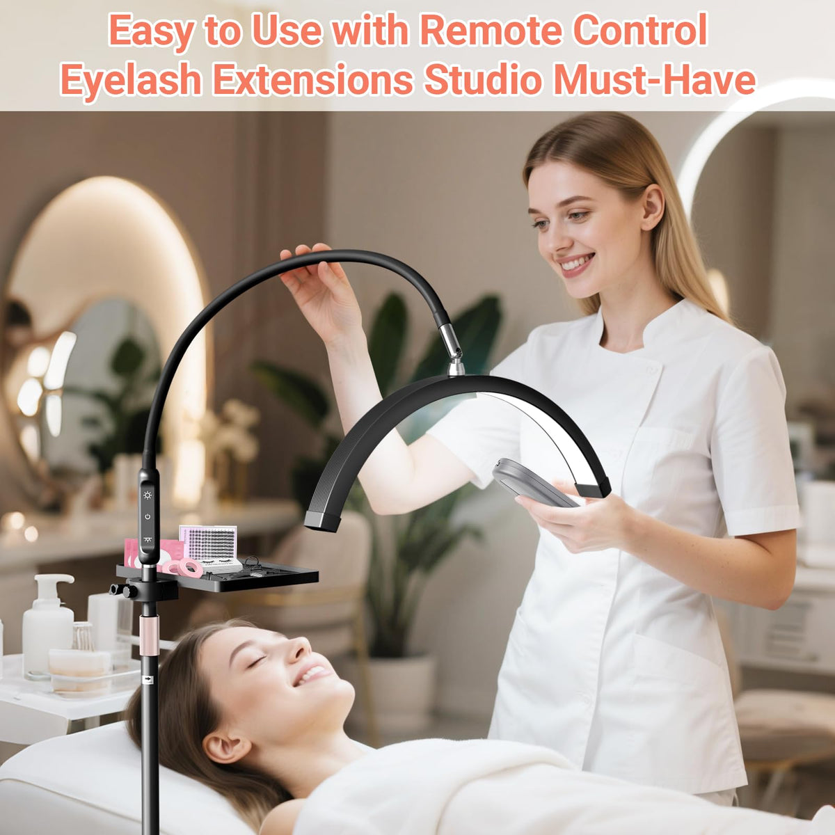 LIONVISON Half Moon Lash Light flexible gooseneck adjusts to reach difficult angles