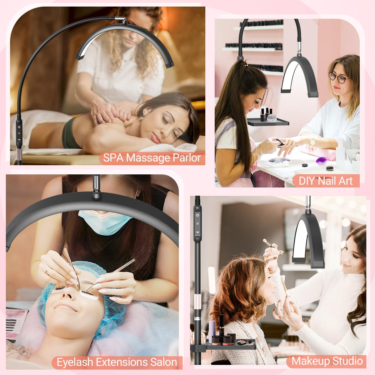LIONVISON Lash Light height range from 38.58 to 51.18 inches for versatile setups