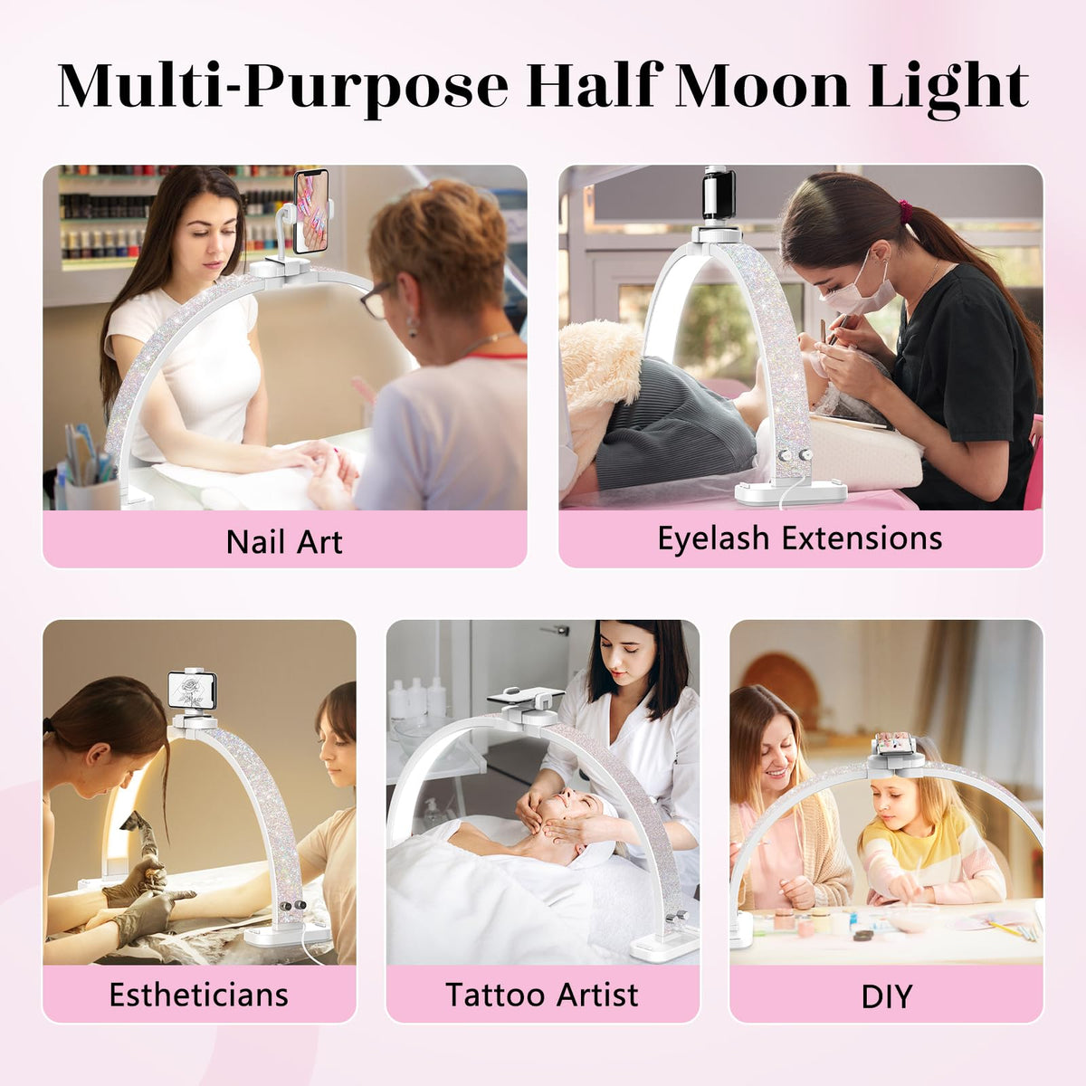LIONVISON nail desk light with foldable base for portable setup