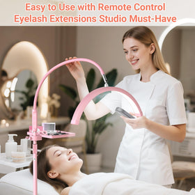Lionvison lash light height adjustment for optimal working height.